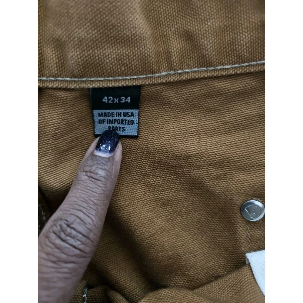 Vintage Carhartt Brown Duck Canvas Double Knee Brush‎ Carpenter Workwear Pants